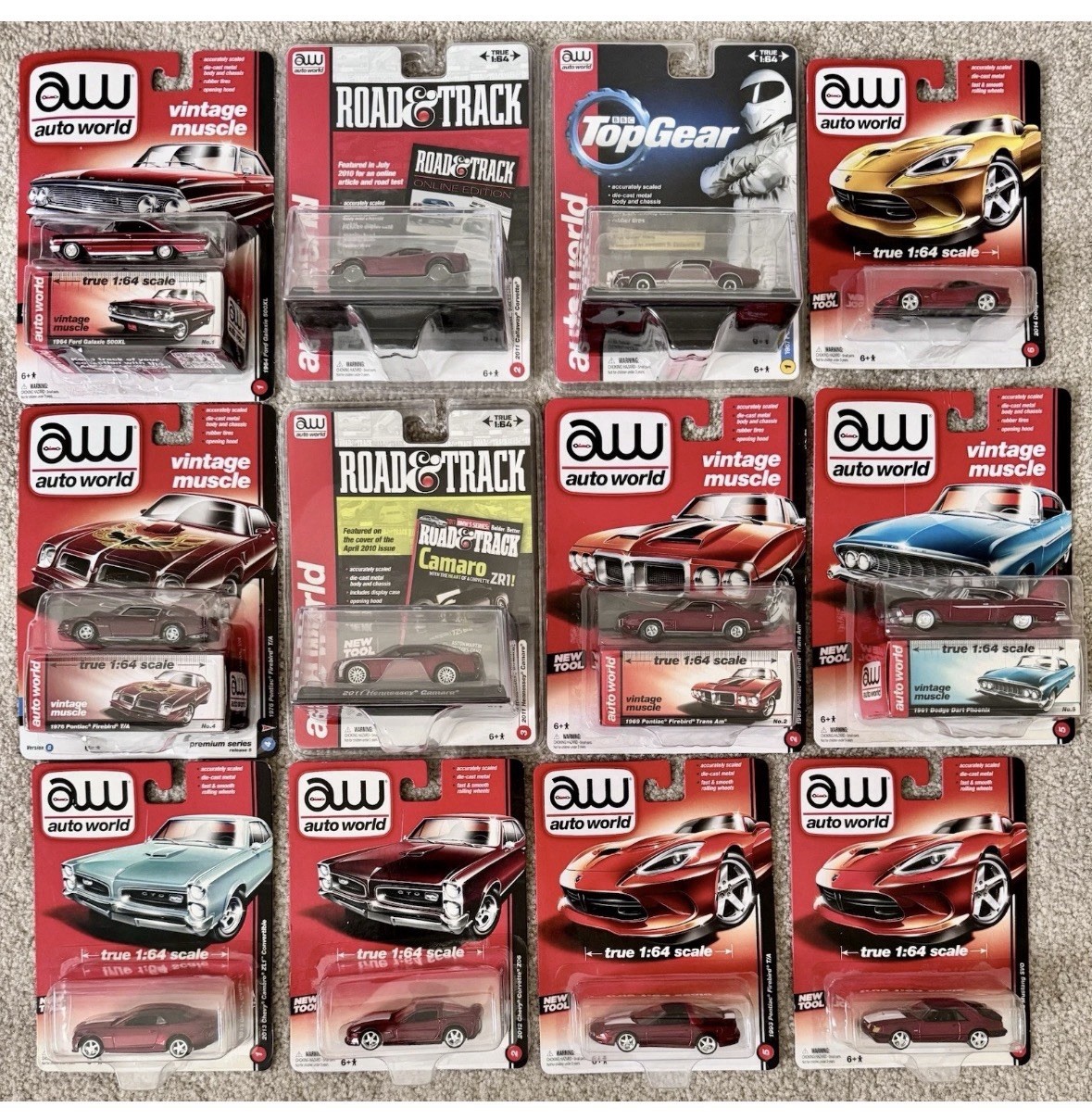 AutoWorld Auto World Ultra Ruby Red’s Chase AW Lot Of 22 Diecast Collector Cars