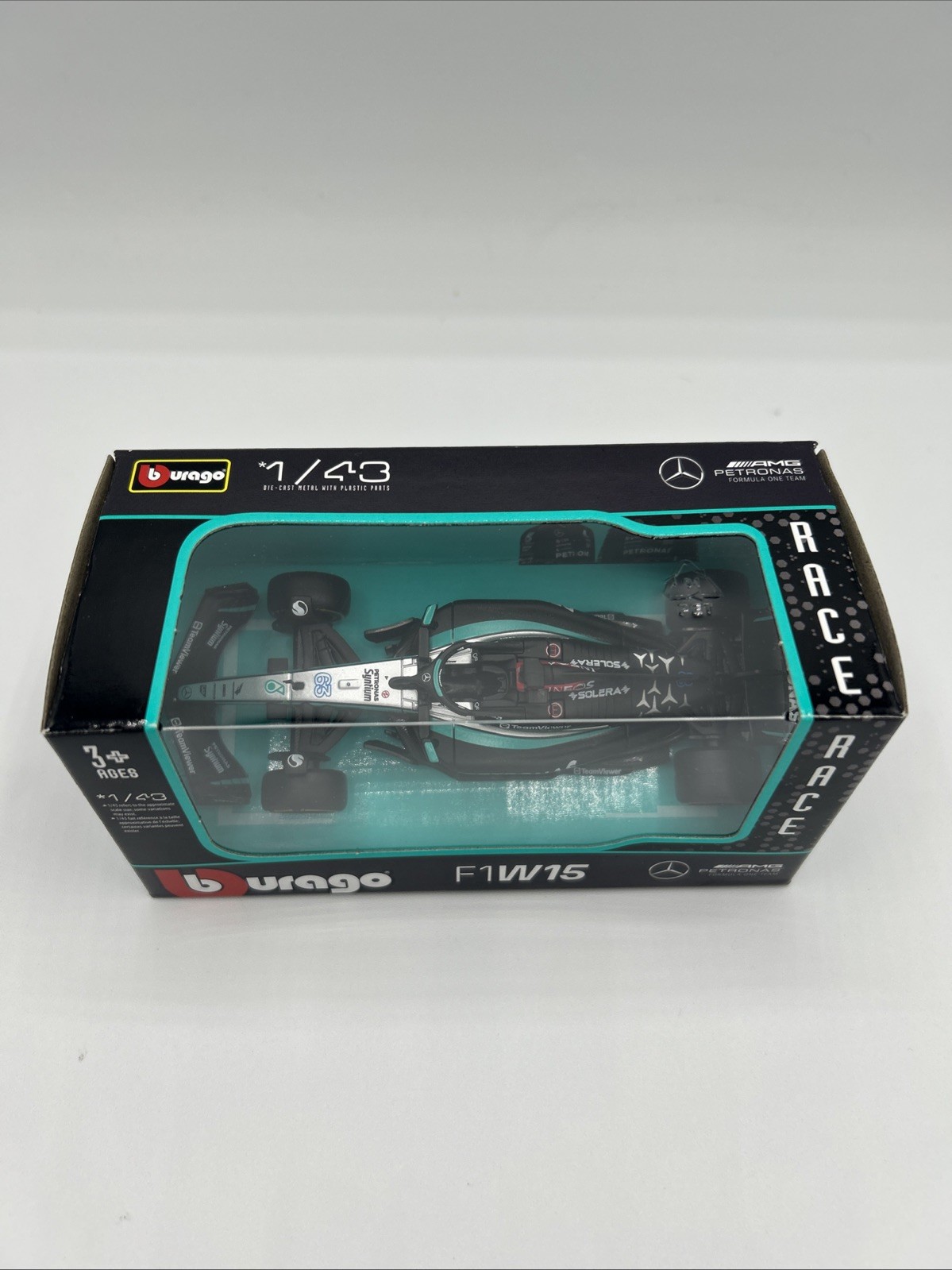 2024 George Russell/Lewis Hamilton Petronas Mercedes F1W15 Bburago Formula1 F1