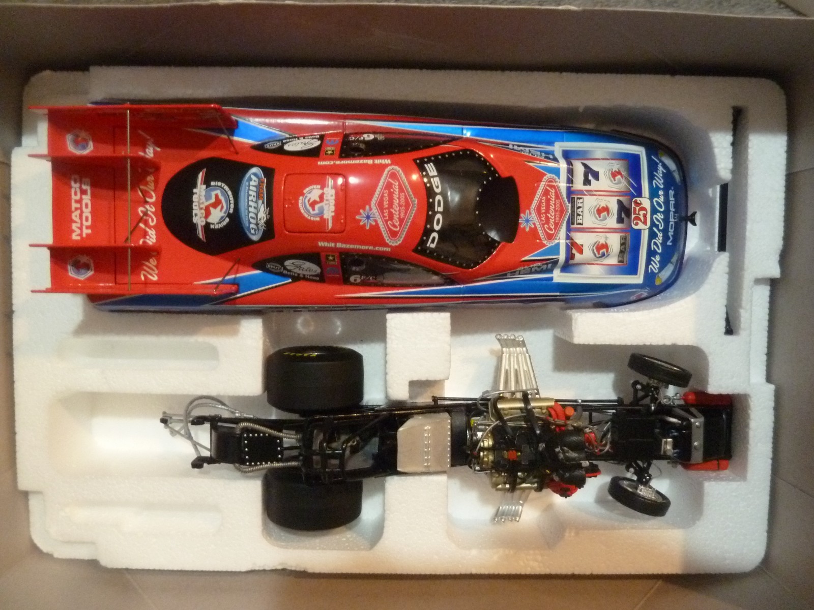 WHIT BAZEMORE 1/24 MATCO TOOLS LAS VEGAS DODGE CHARGER FUNNY CAR 2005 ACTION