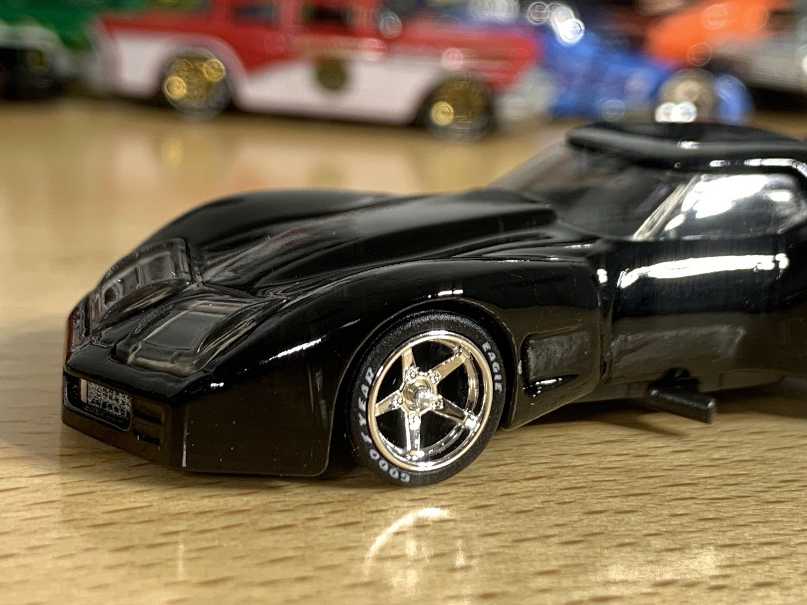 Hot Wheels Customized ‘76 Greenwood Corvette Jet Black Wheel Swap