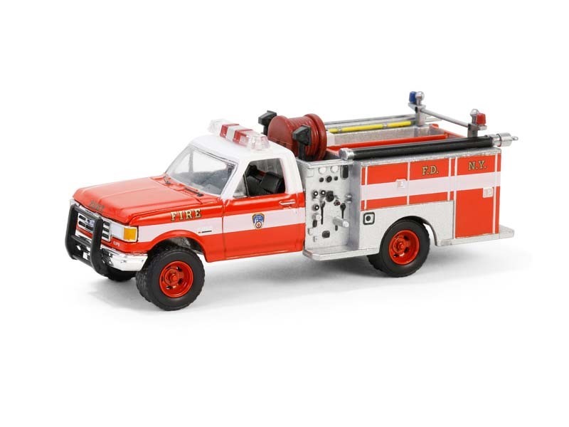 1987 Ford F-350 Mini Pumper Fire Truck FDNY 1:64 Scale Model – Greenlight 30550