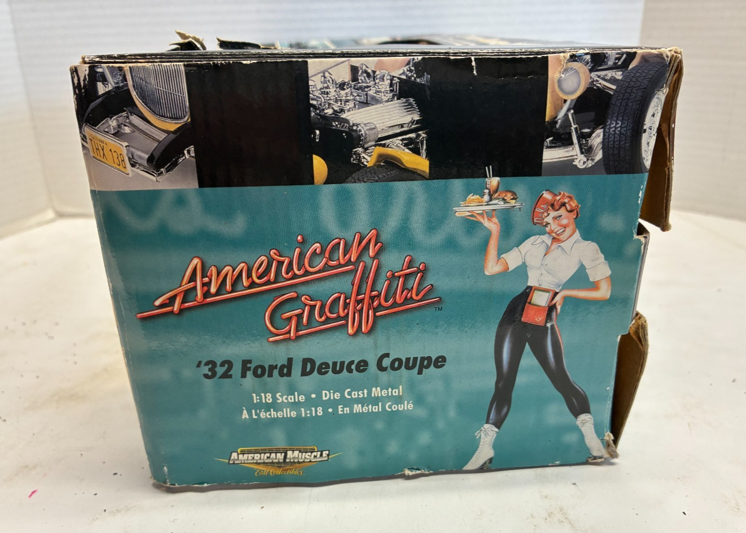 D3 ERTL American Graffiti Die Cast ’32 Ford Deuce Coupe 1:18 Scale Original Box