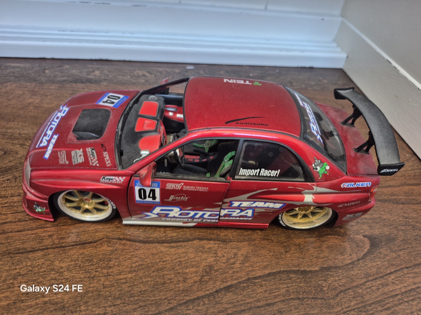 Jada Toys Import Racer 1:18 Scale Red Metallic Subaru WRX STi Sedan No Box