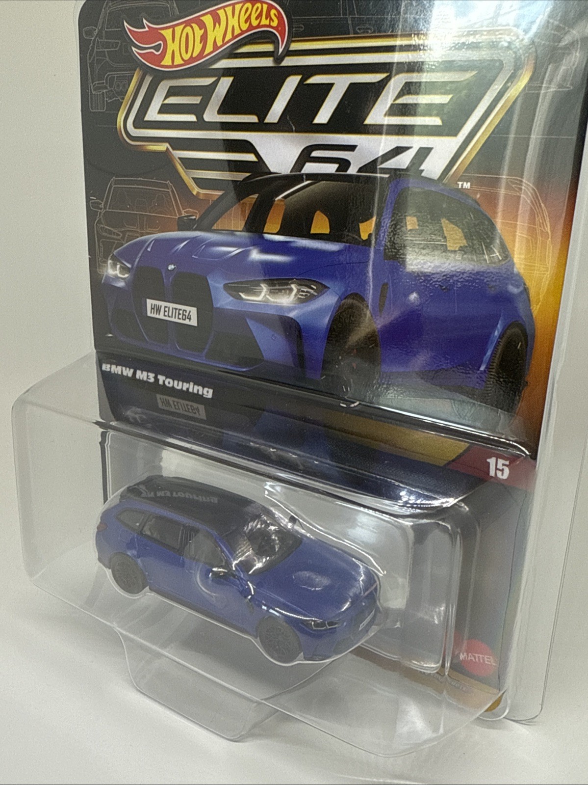 Hot Wheels Elite 64 #15 BMW M3 Touring Blue 1:64 Diecast Real Riders HWR93