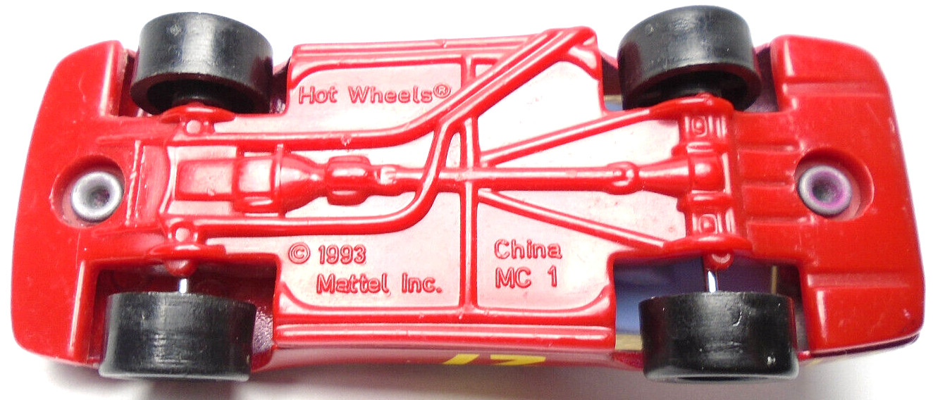 1993 HOT WHEELS MC 1 #27 MCDONALD’S RED 1:64 DIECAST 2 7/8″ RACE CAR W/ YELLOW