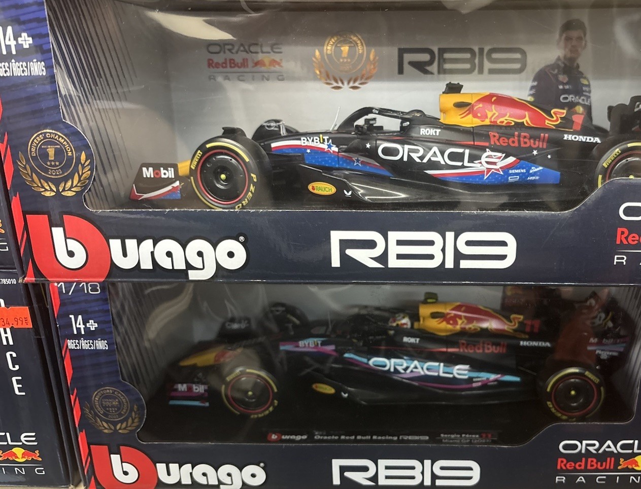 Burago 1:18 Formula One Max Verstappen Perez Hamilton Leclerc Red bull You Pick