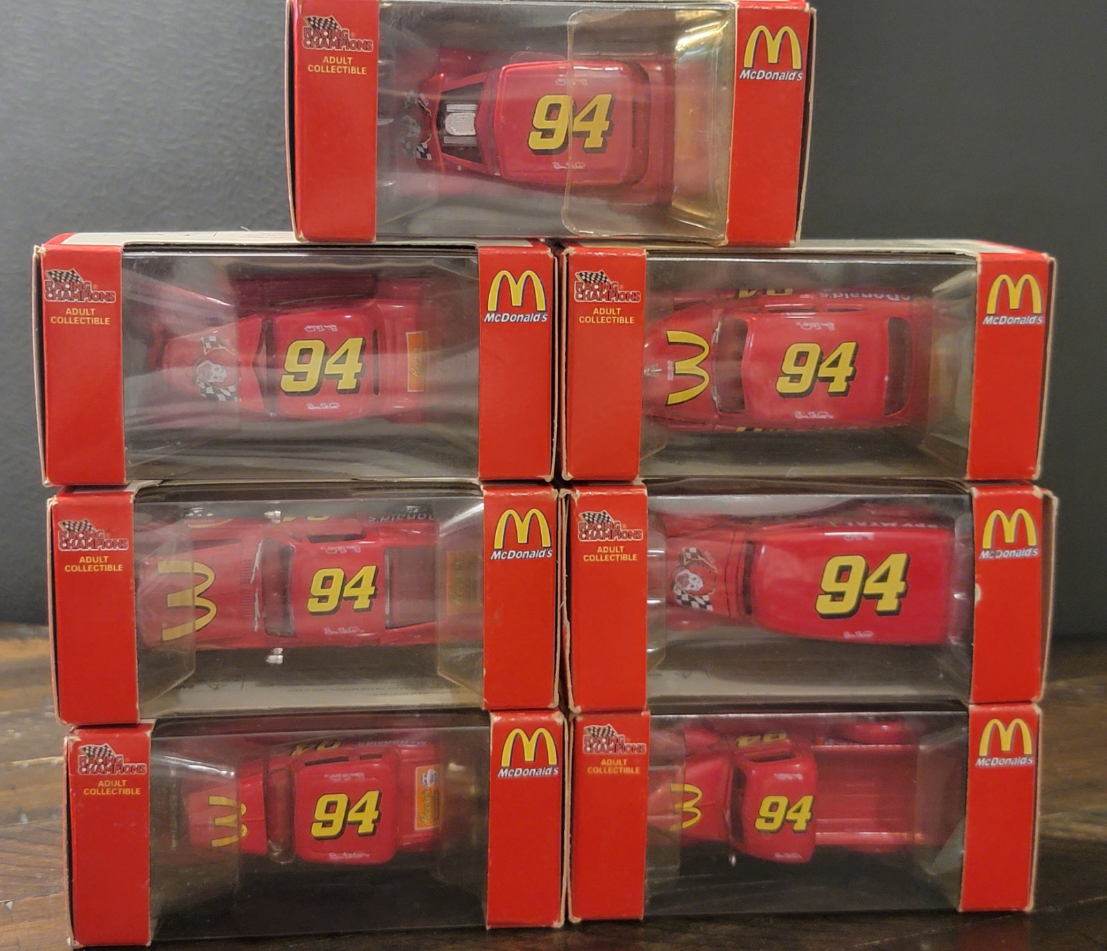 Racing Champions McDonald’s 1998 Red Diecast Car 3.25″ Bill Elliott #94 Set of 7