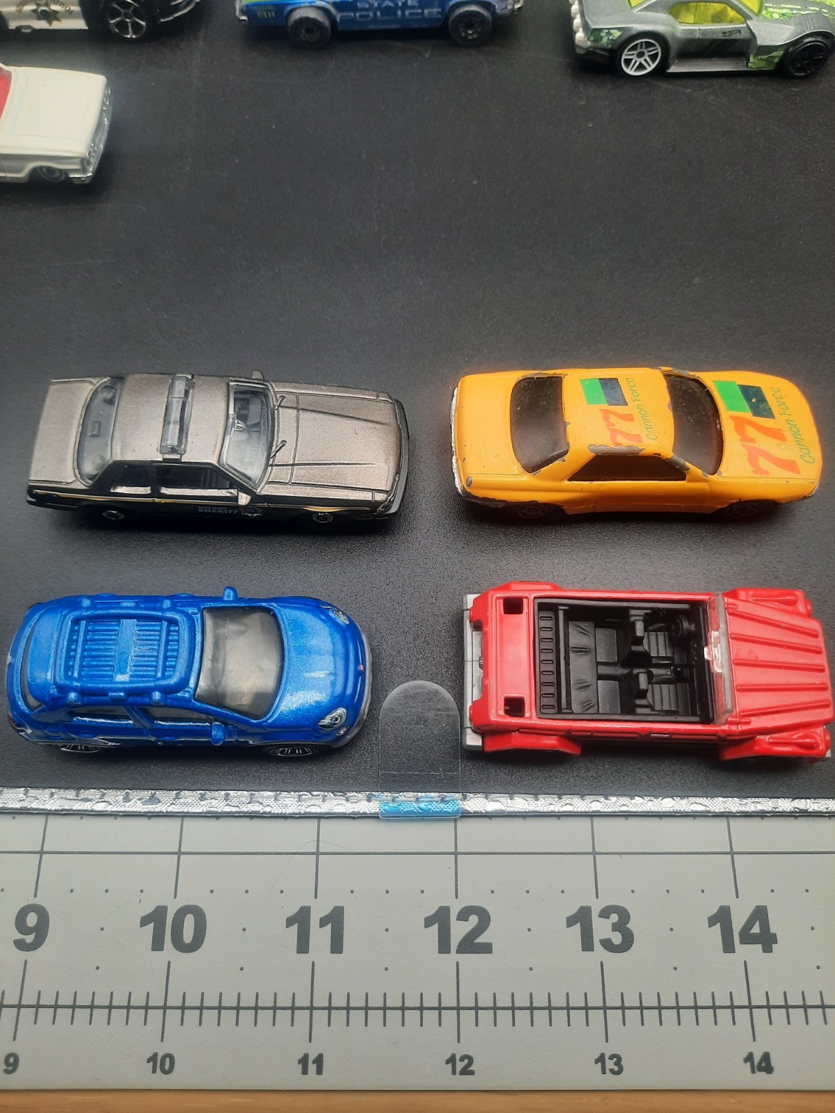 Mixed lot of 17 hot wheels/matchbox cars. Vintage to modern. Most fair shape.