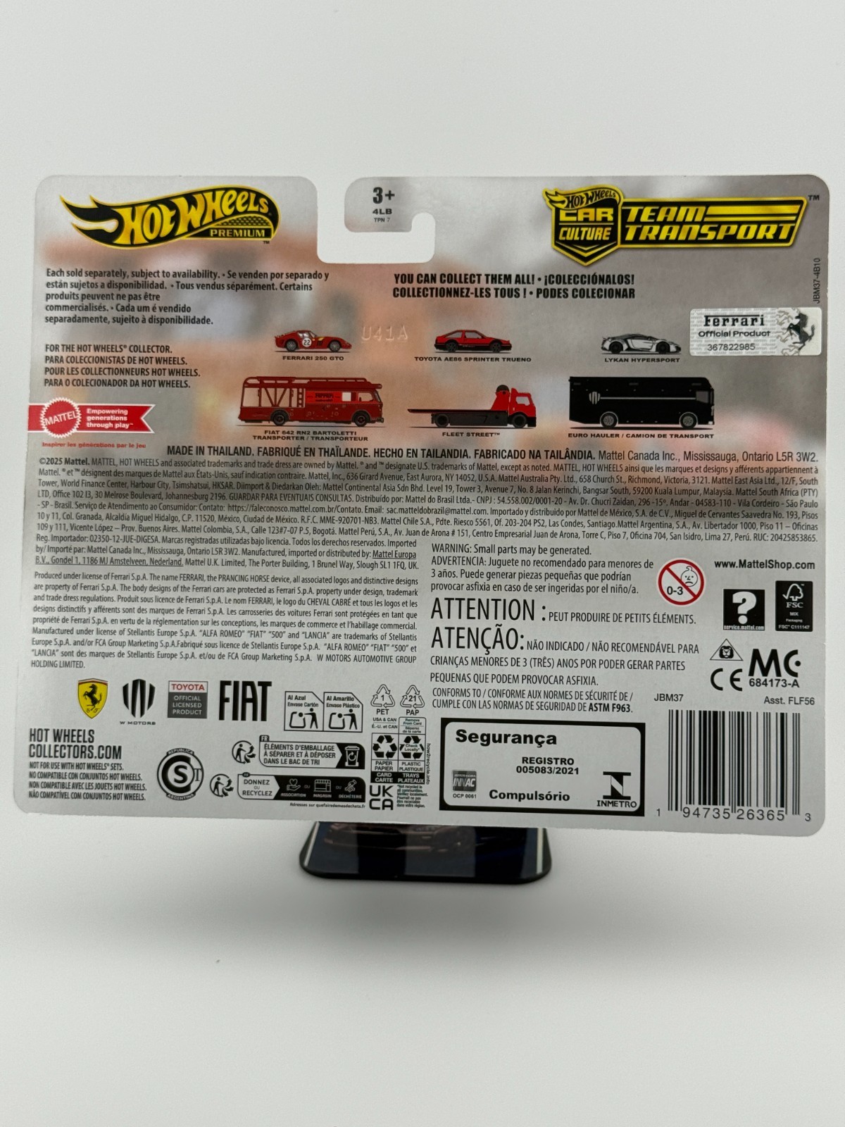 2025 Hot Wheels Team Transport Ferrari 250 GTO Fiat Bartoletti JBM37