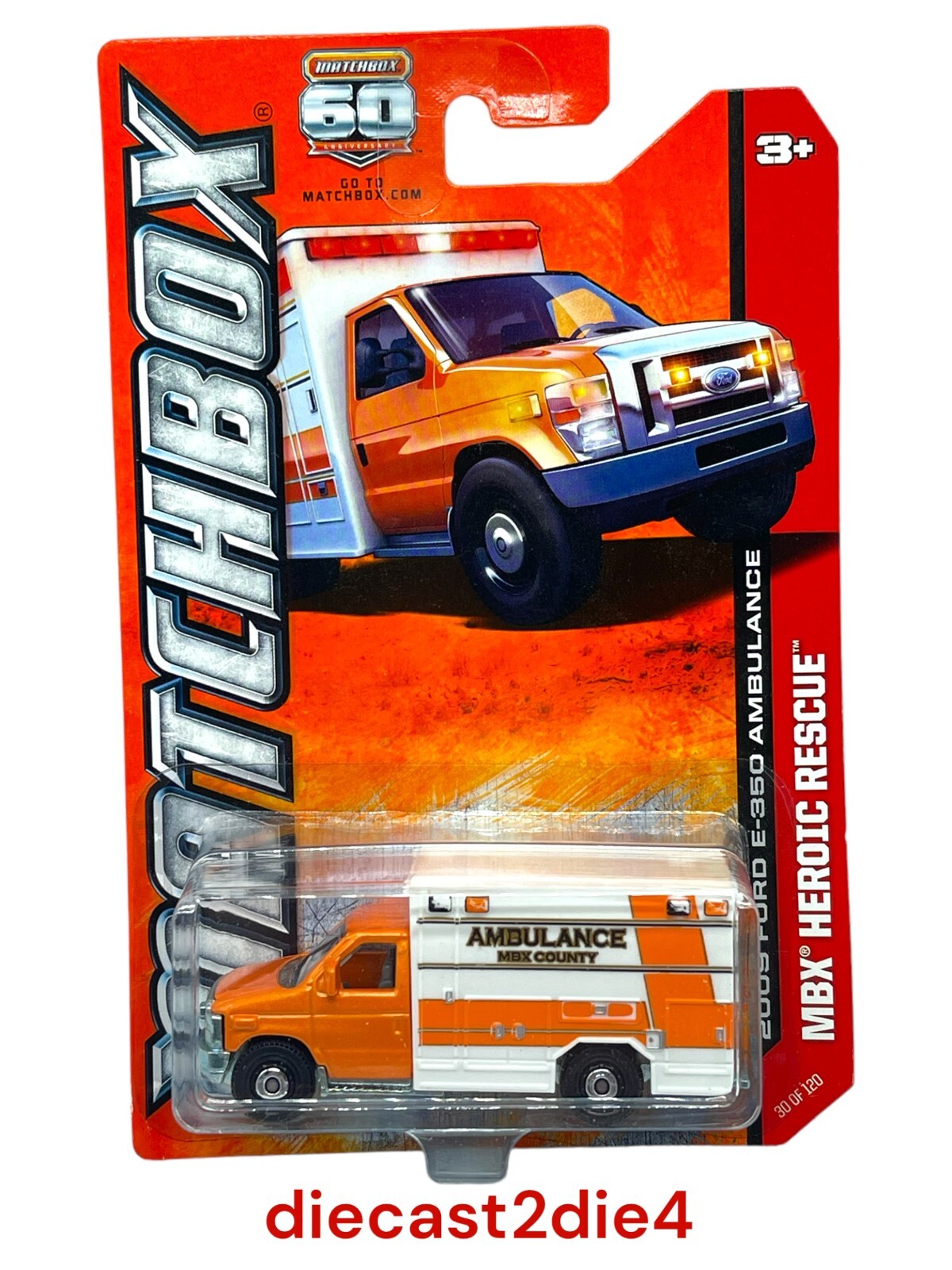 New/Sealed 2012 Release 2009 FORD E-350 AMBULANCE #30/120 Heroic Rescue HTF!