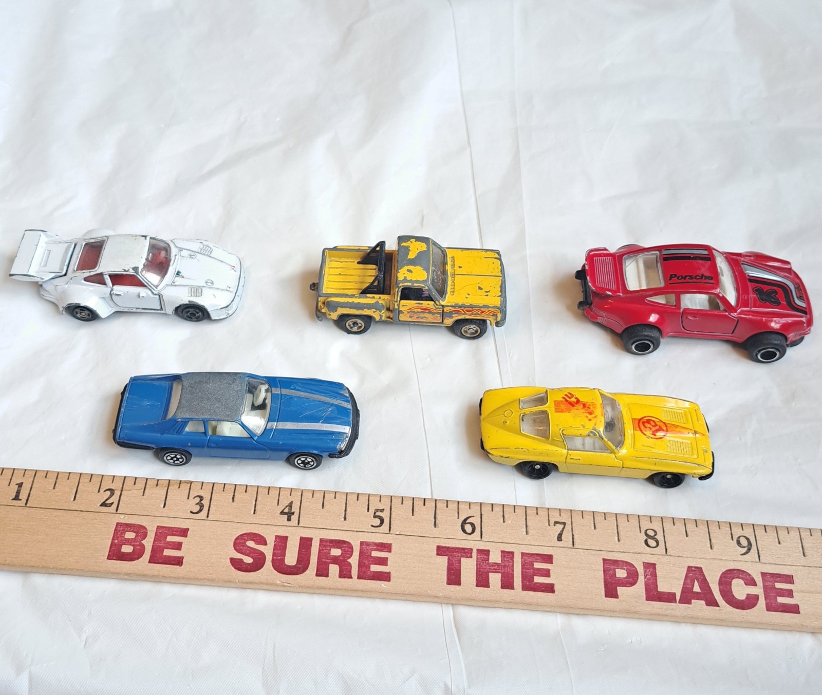 Vintage Lot of 5 Various Brands Cars Diecast 1:64 Mixed Models Loose Collection