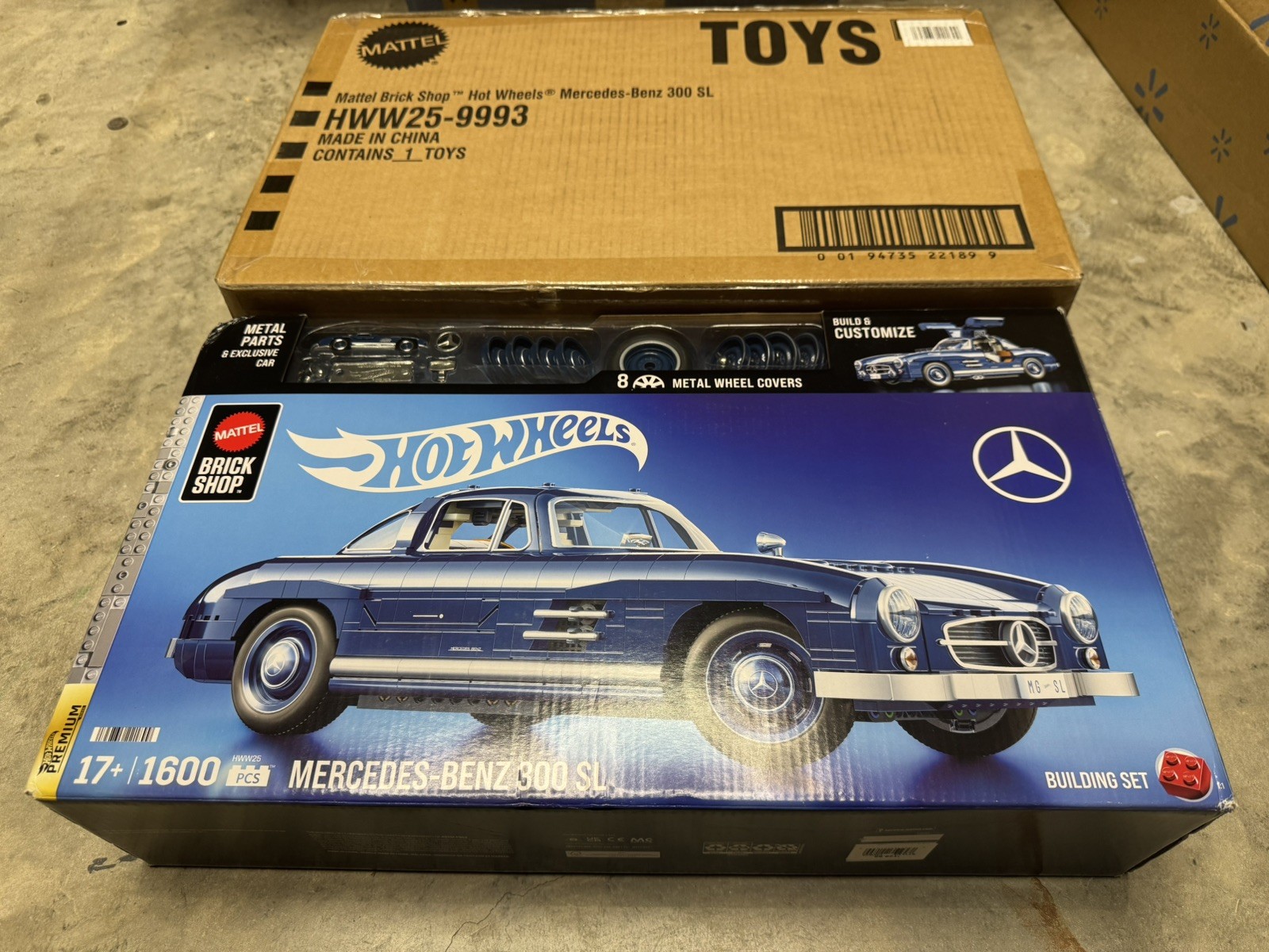 Mattel Brick Shop Hot Wheels Premium Series Building Set Mercedes-Benz 300 SL