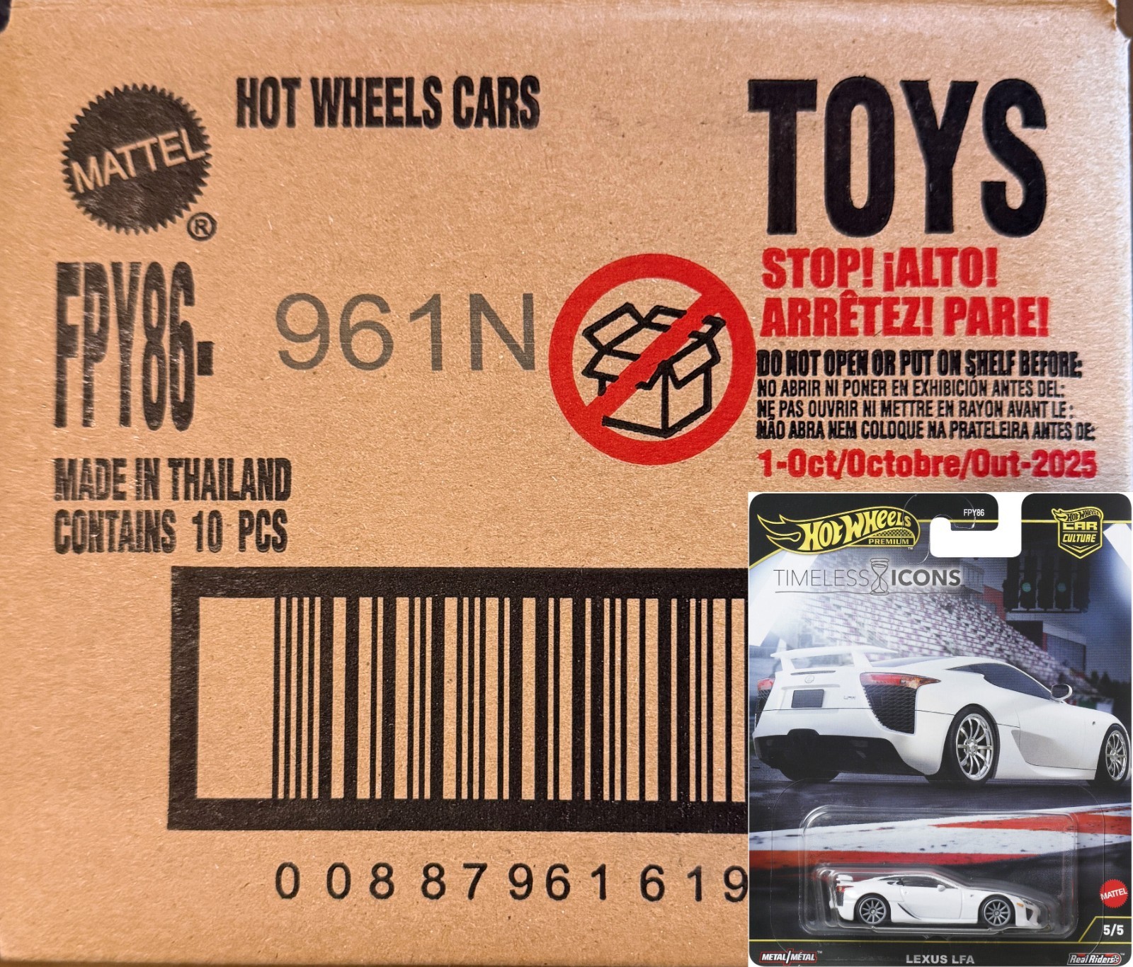 Hot Wheels Car Culture 2025 Timeless Icons – Lexus LFA 5/5 – Case of 10
