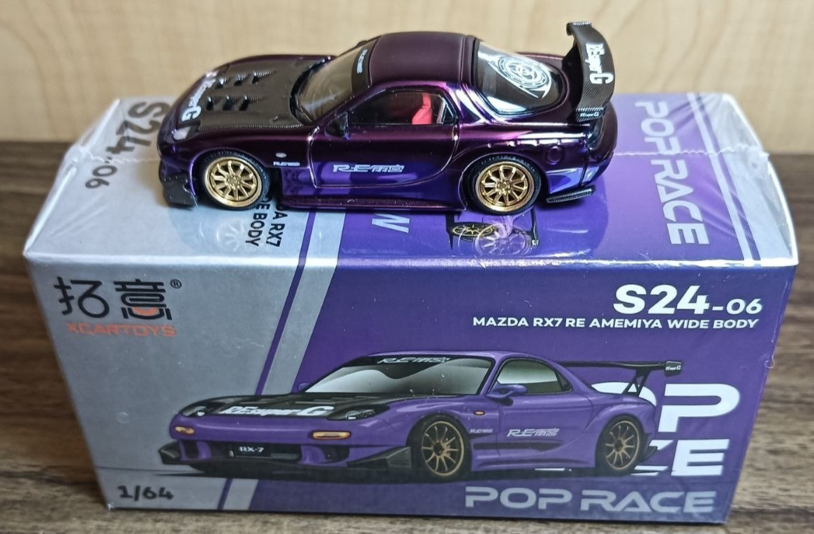 Pop Race XCartoys S24-06 Mazda RX-7 Re Amemiya Wide Body Purple BEAUTIFUL