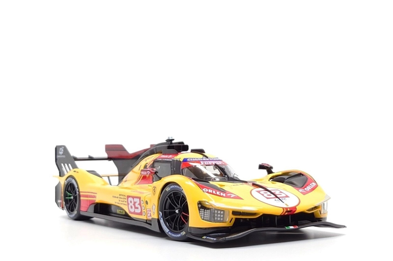 (Damaged Box) Bburago 1:18 Ferrari 499P #83 – 4th Place WEC Qatar 2024
