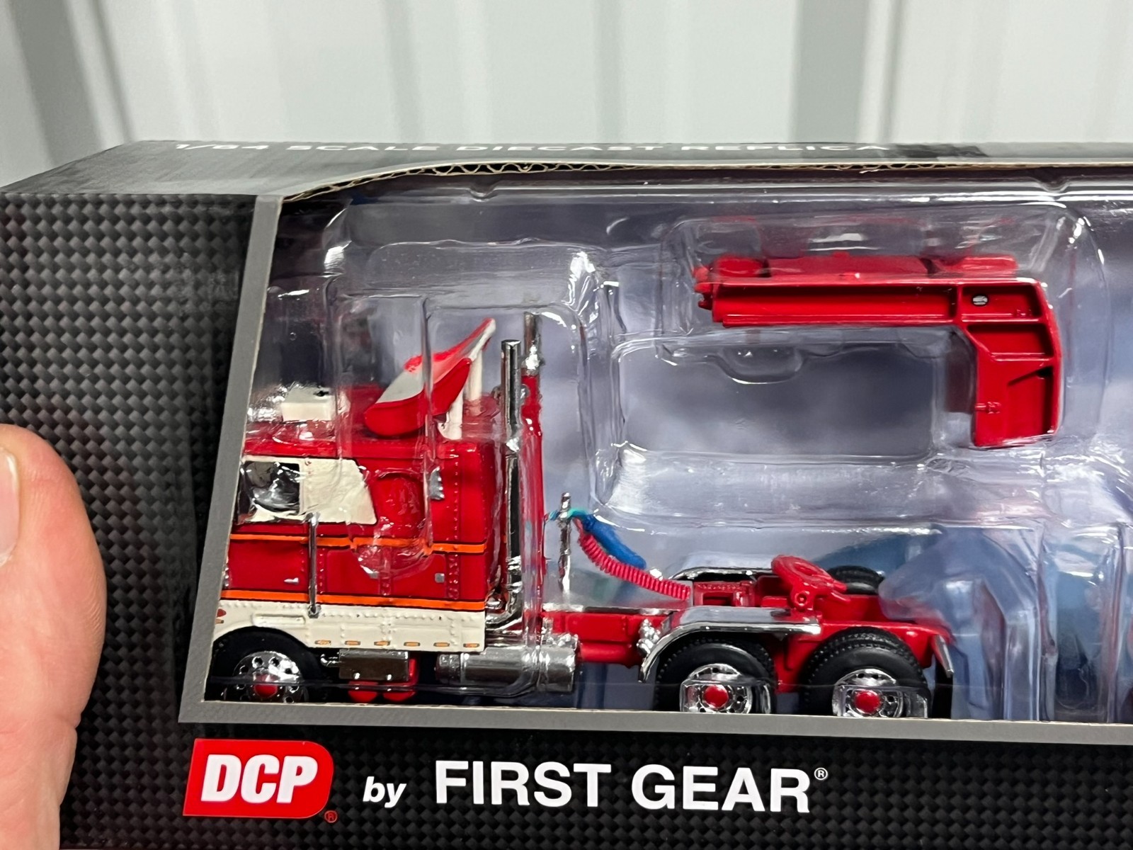 PETERBILT 352 COE Roger Low Boy w Coil LOAD NIB DCP 1:64 60-1308 Red AirFoil