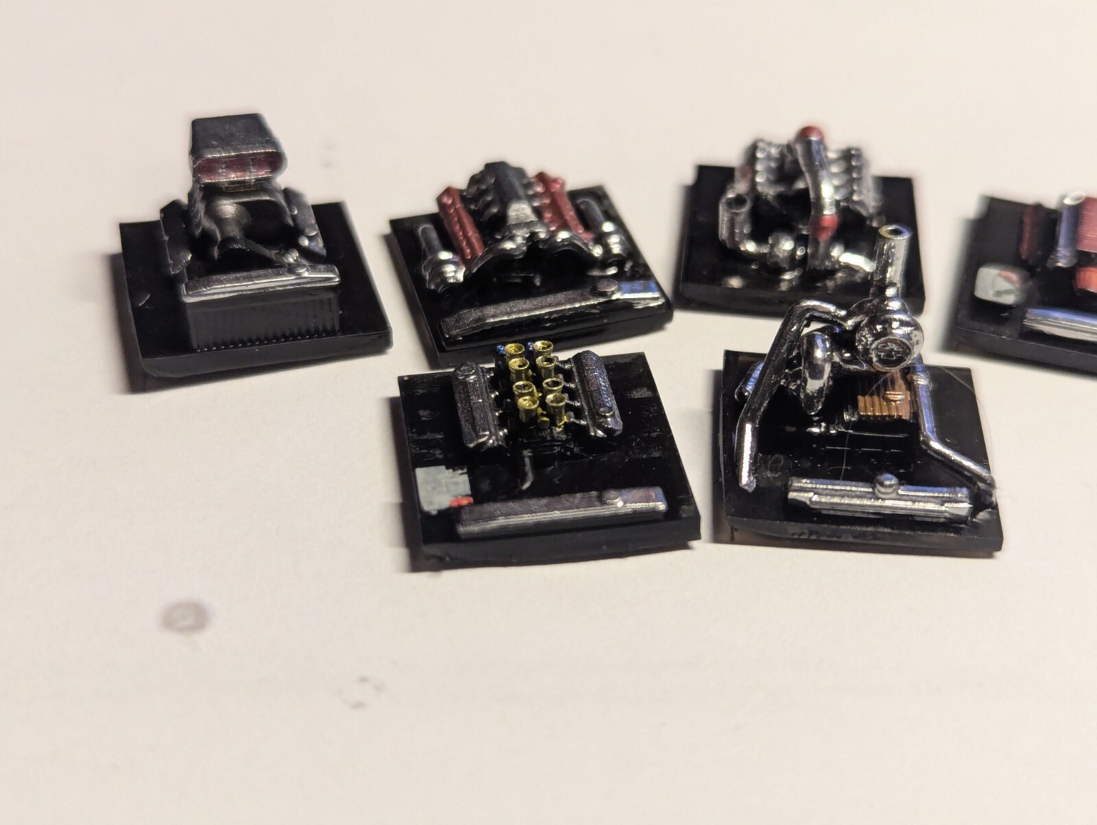 Custom 3D printed engines for M2 square body LOT of 6 (Painted)