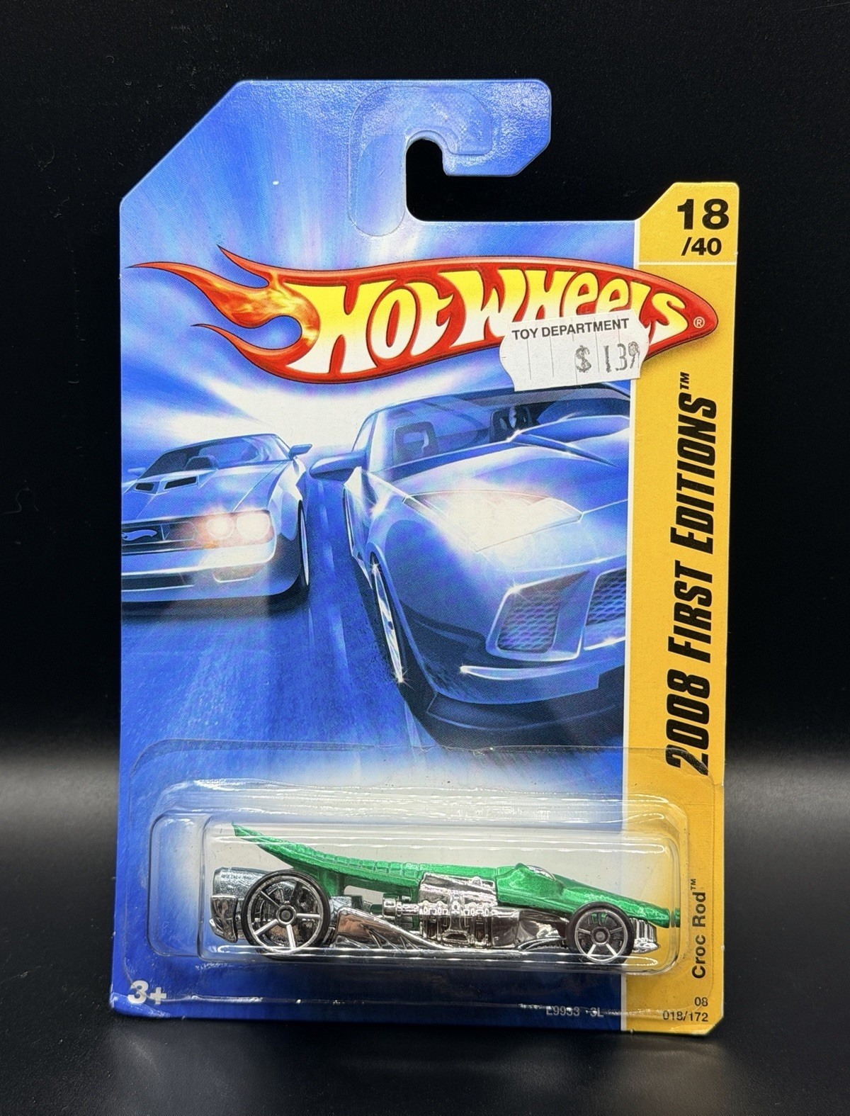 Hot Wheels Croc Rod 2008 First Editions 1:64 Diecast Green/Silver Unopened