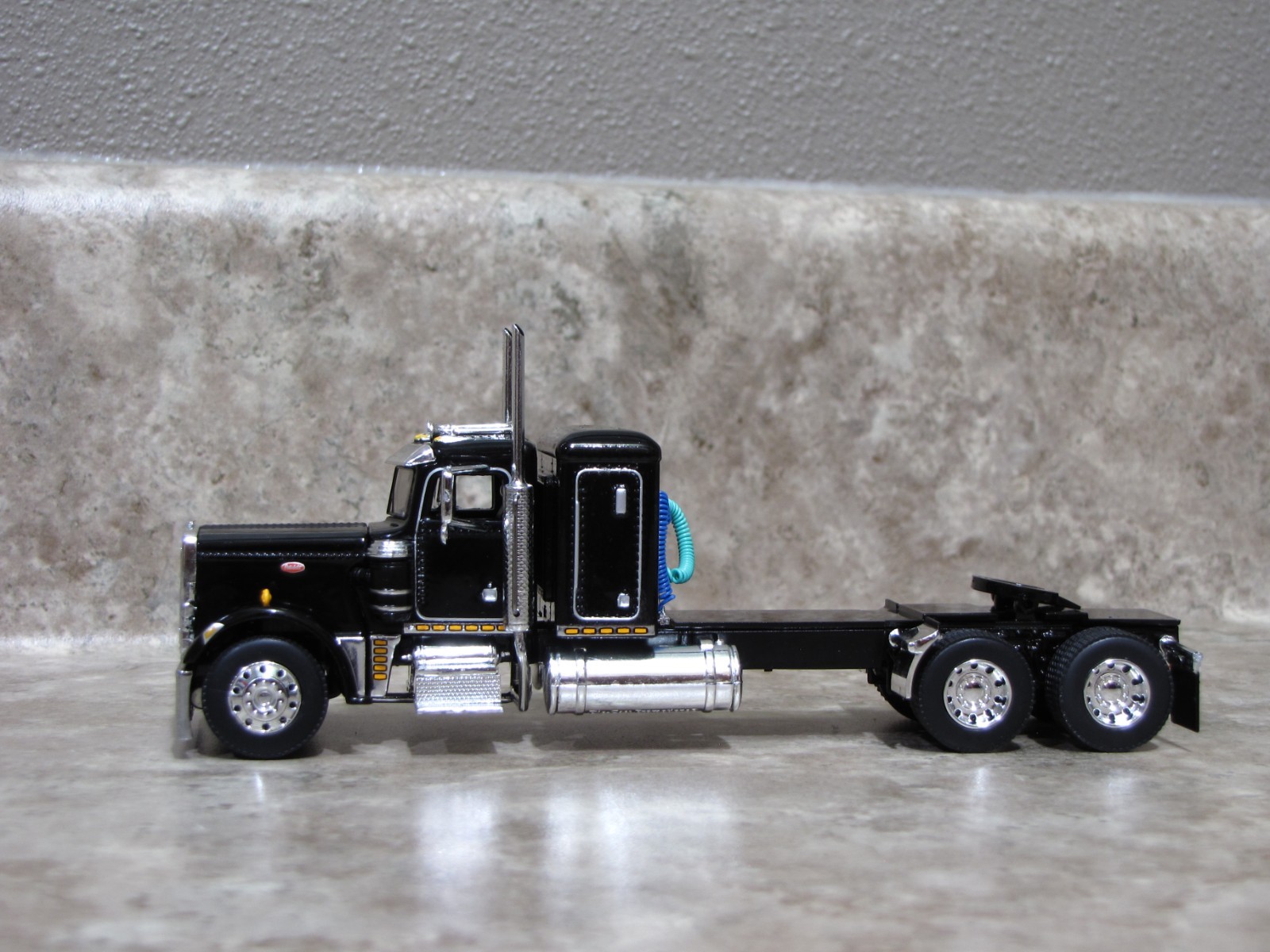 DCP 1/64 Black Peterbilt 359 Semi Truck Farm Toy