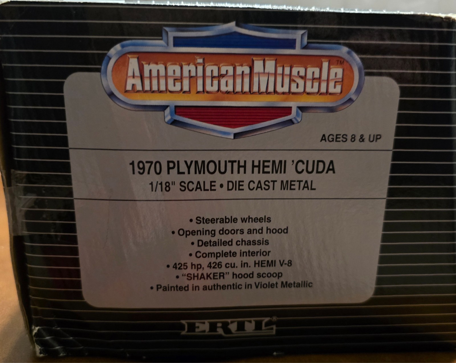 Ertl American Muscle 1970 Plymouth Hemi Cuda 1/18 Plum Crazy Purple collectibl