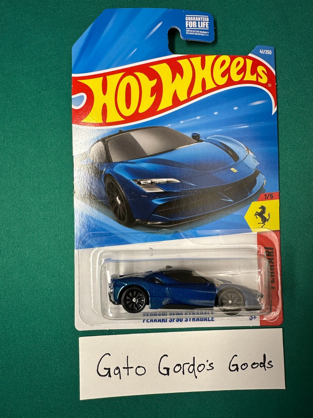 2026 Hot Wheels Blue Ferrari SF90 Stradale 41/250, 1/5