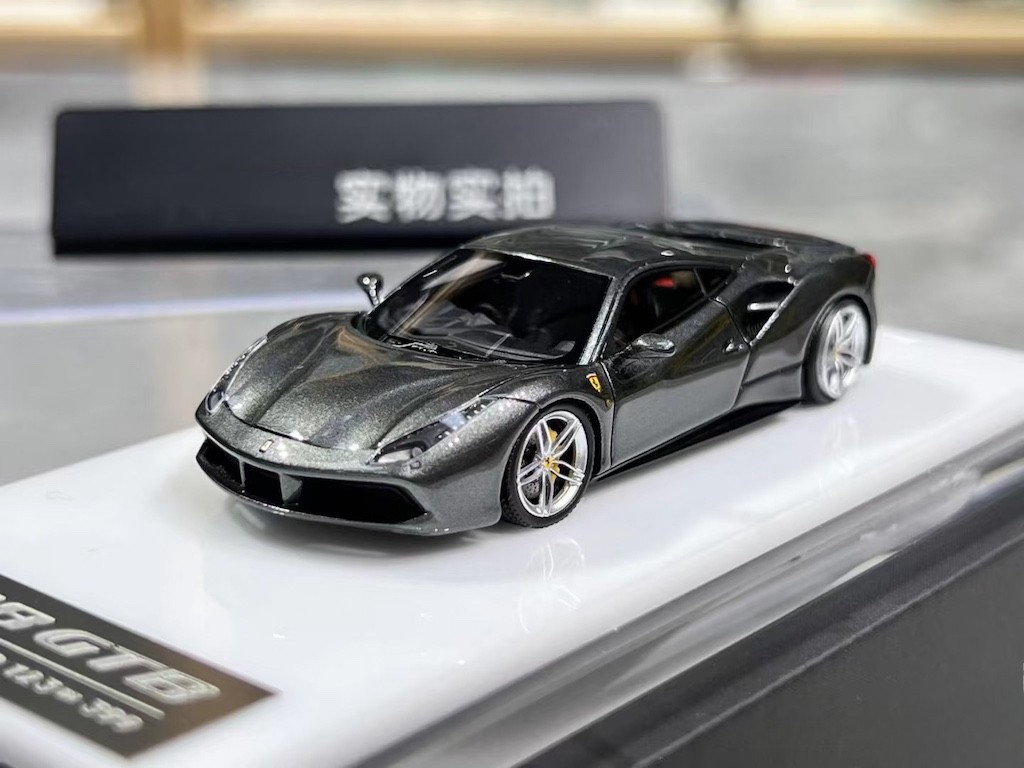 1:64 CL Gray 488 GTB Hard Top Sports Model Diecast Resin Car