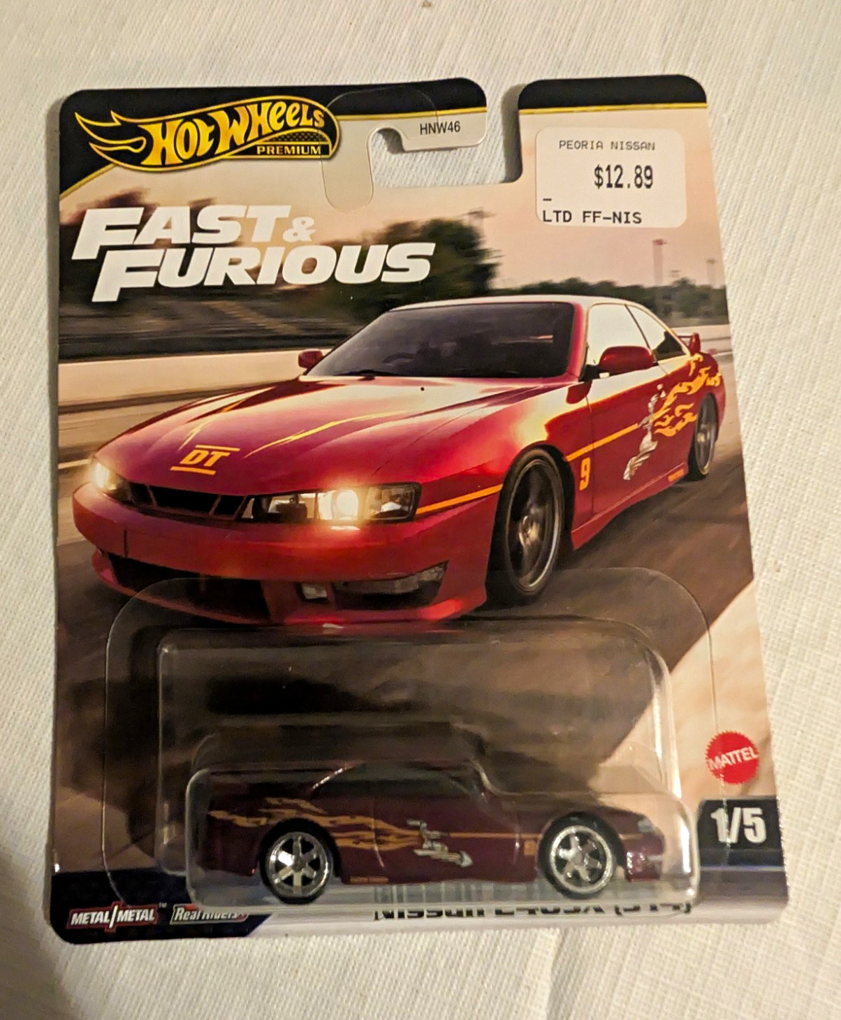Hot Wheels Fast & Furious 1995 Nissan 240SX (S14) 1:64 Diecast Red