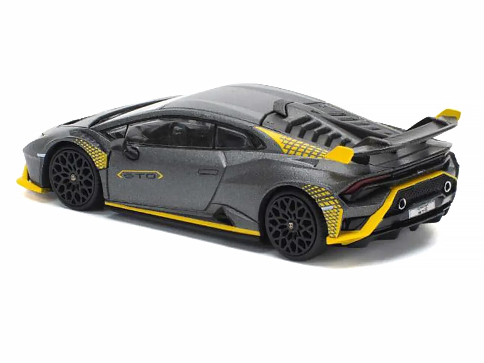LAMBORGHINI HURACAN STO MATT GRAY 1/64 DIECAST MODEL CAR BY POP RACE PR640242