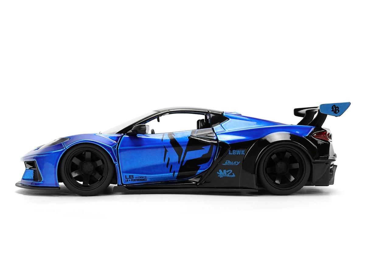 JADA HYPER SPEC CHEVROLET CORVETTE C8 LIBERTY WALK LBWK 1/24 BLACK / BLUE 36496