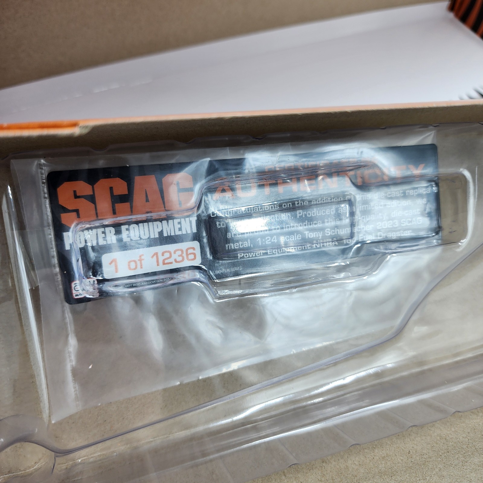 23D RC2 AutoWorld Tony Schumacher SCAG Equipment 2023 NHRA Topfuel Dragster 1/24