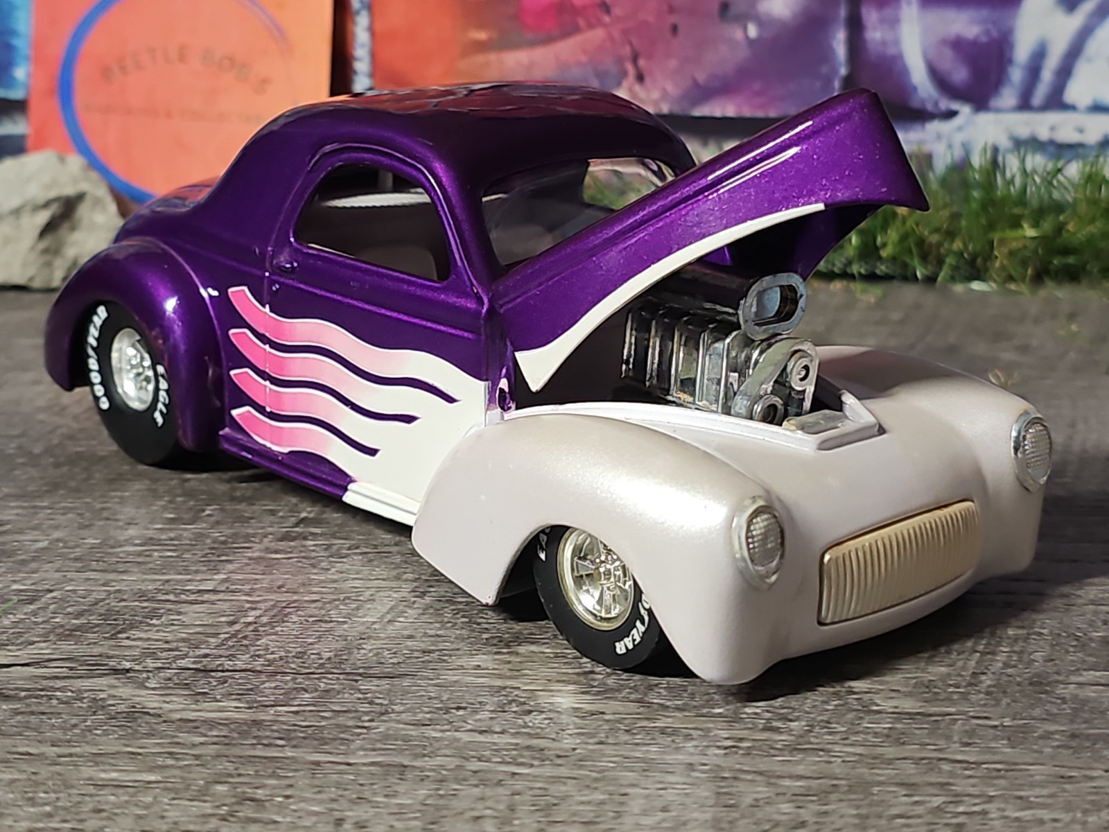 Vntg 2001 Racing Champions 1941 Willys Coupe 1:24 Purple Diecast Car NO BOX