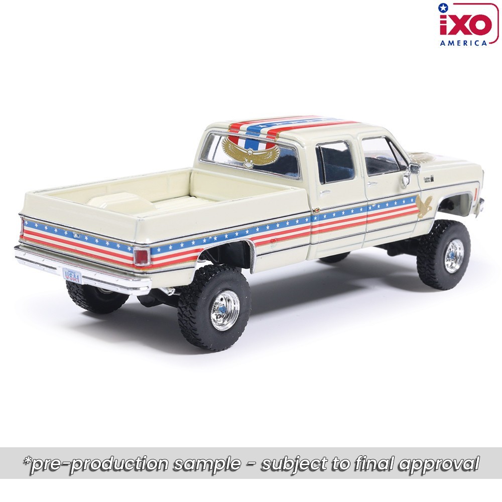 IXO 1976 Chevrolet Custom Deluxe K30 Fleetside Crew Cab- July 4th Exclusive 1/64