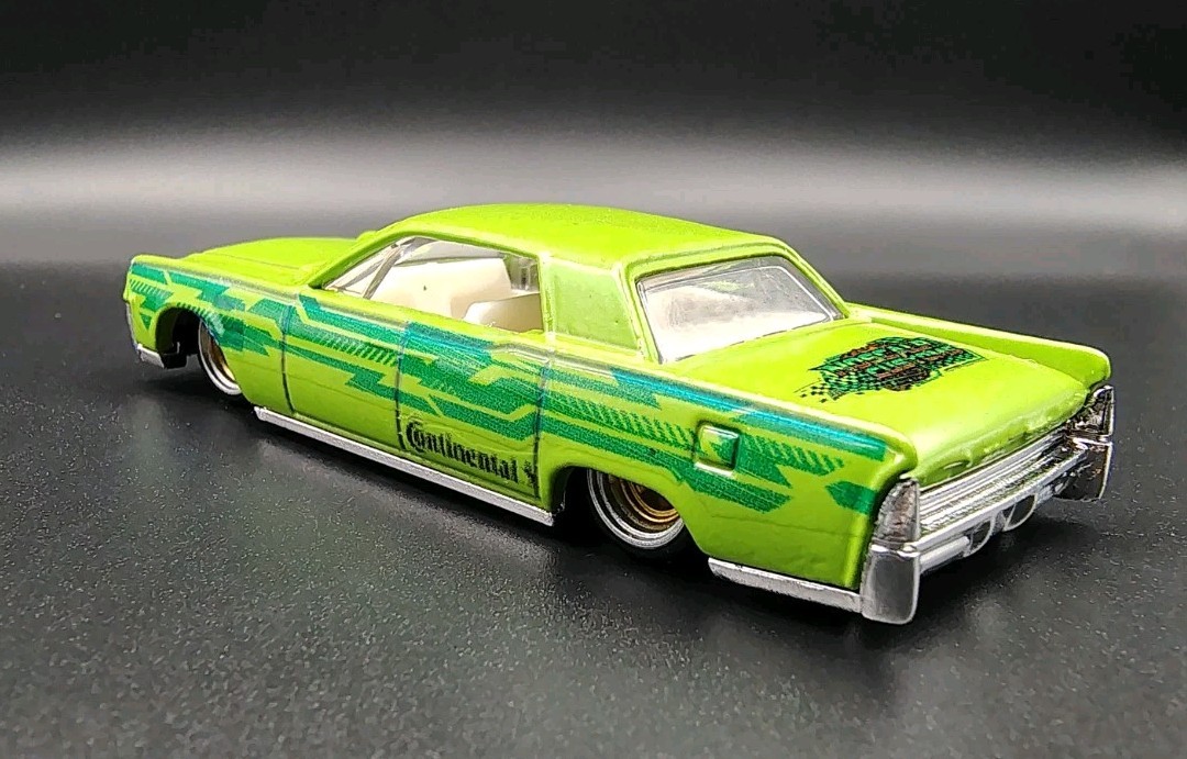 Custom Hot Wheels 64 Lincoln Continental Lime Green 4SP2T Wheels NoScalpCustoms