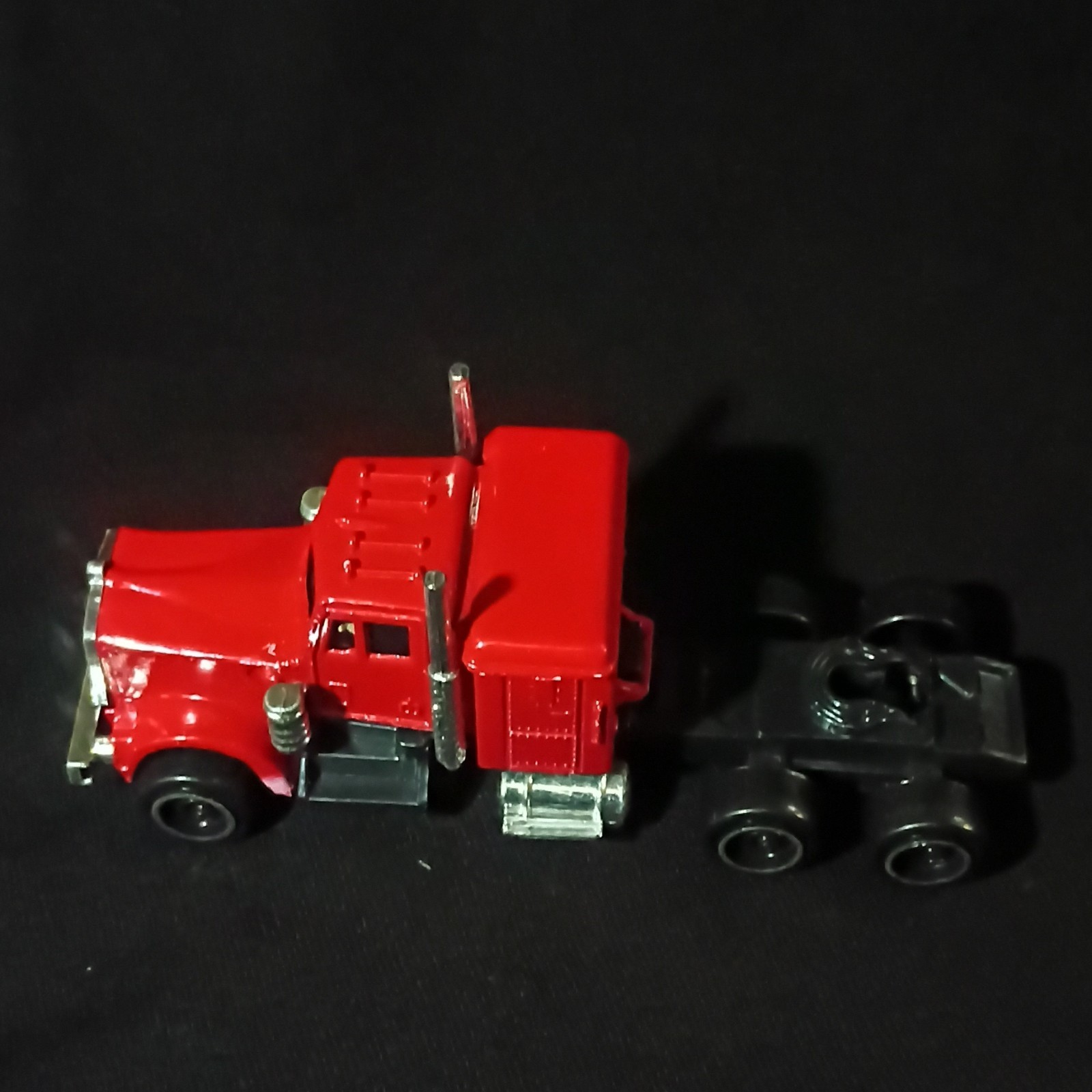 Red/Black Diecast-Style Toy Semi Truck Tractor Cab Unit Vehicle, Made in China