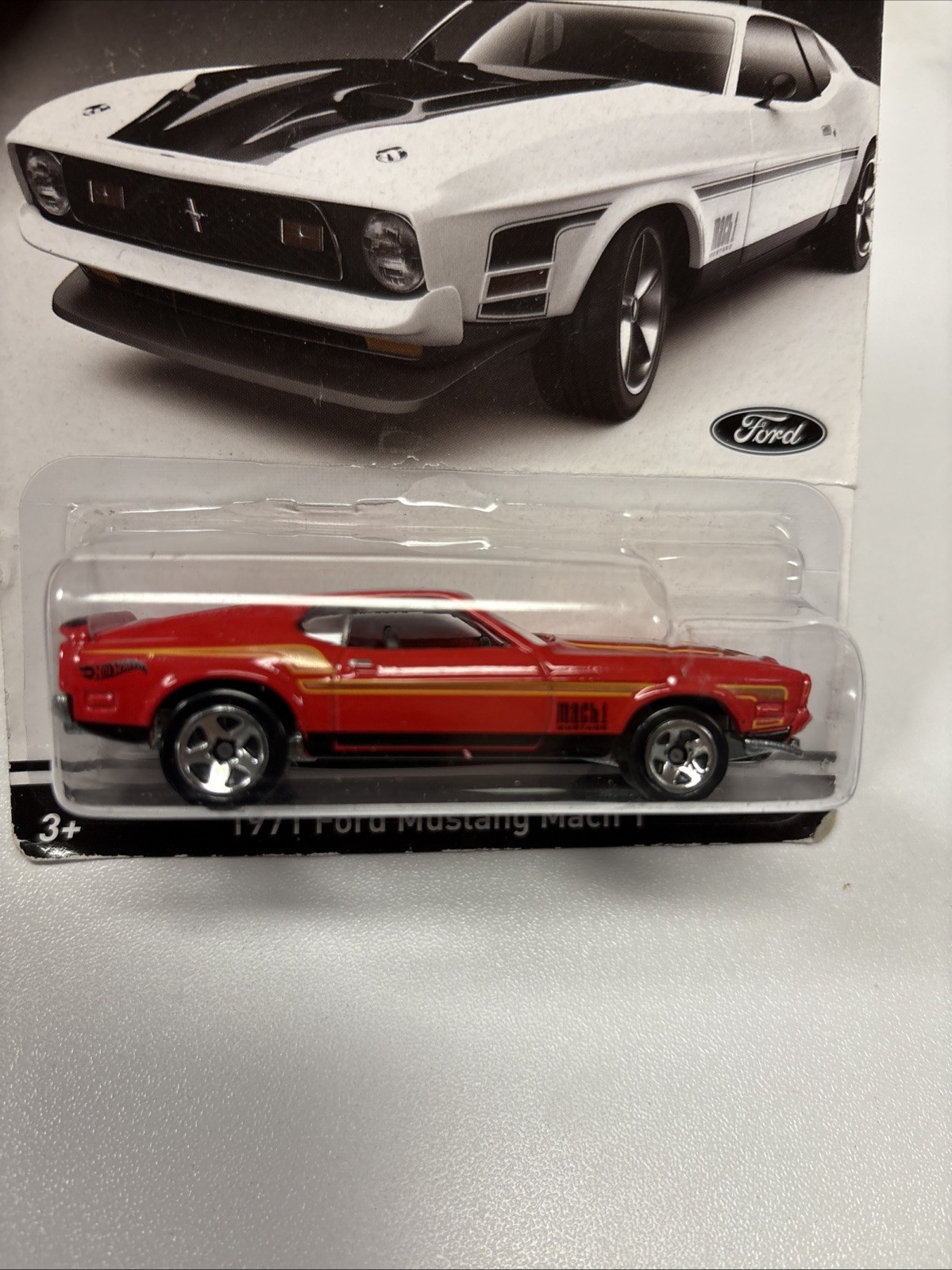 NIPn2014 Hot Wheels Mustang 50 Years Series 3/8 1971 FORD MUSTANG MACH 1 Red