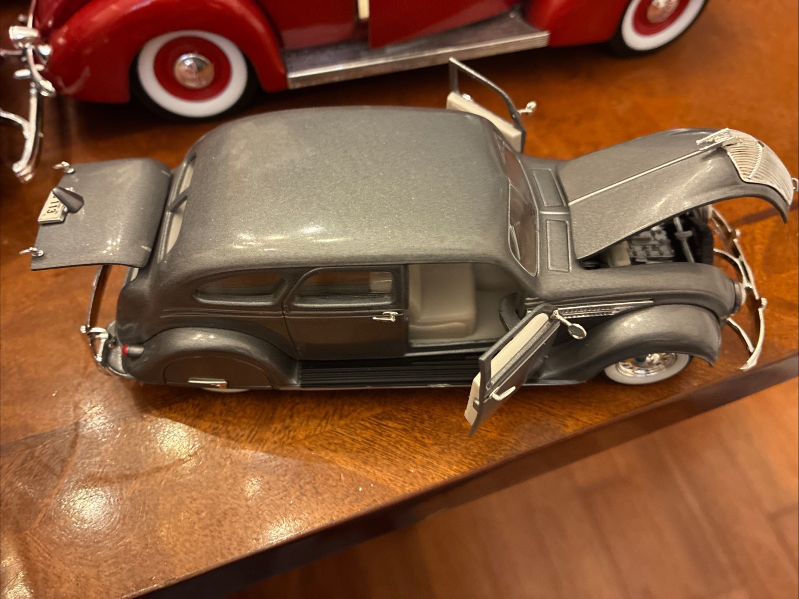 1933 Chrysler Airflow Gray Diecast Car EST 1/34 ( Length 6.5”)