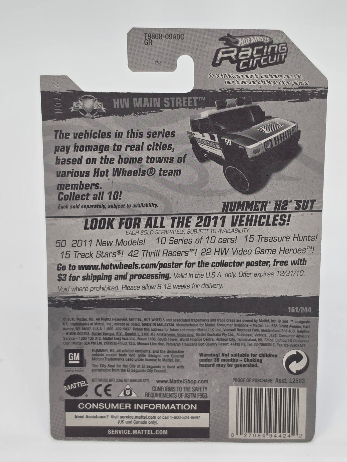 Hot Wheels – HW Main Street Series – Hummer H2 SUT – Police
