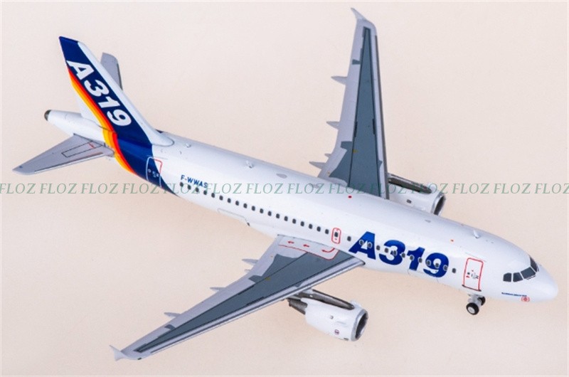 Kylin Model Airbus A319 F-WWAS 1:400 Aircraft Pre-built Airliner Model Display