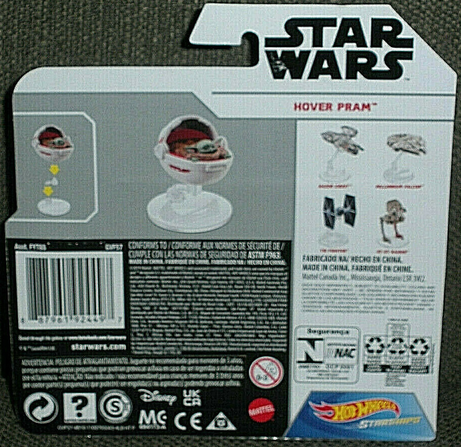 HOT WHEELS STAR WARS MANDALORIAN THE CHILD HOVER PRAM STARSHIPS DIECAST DISNEY