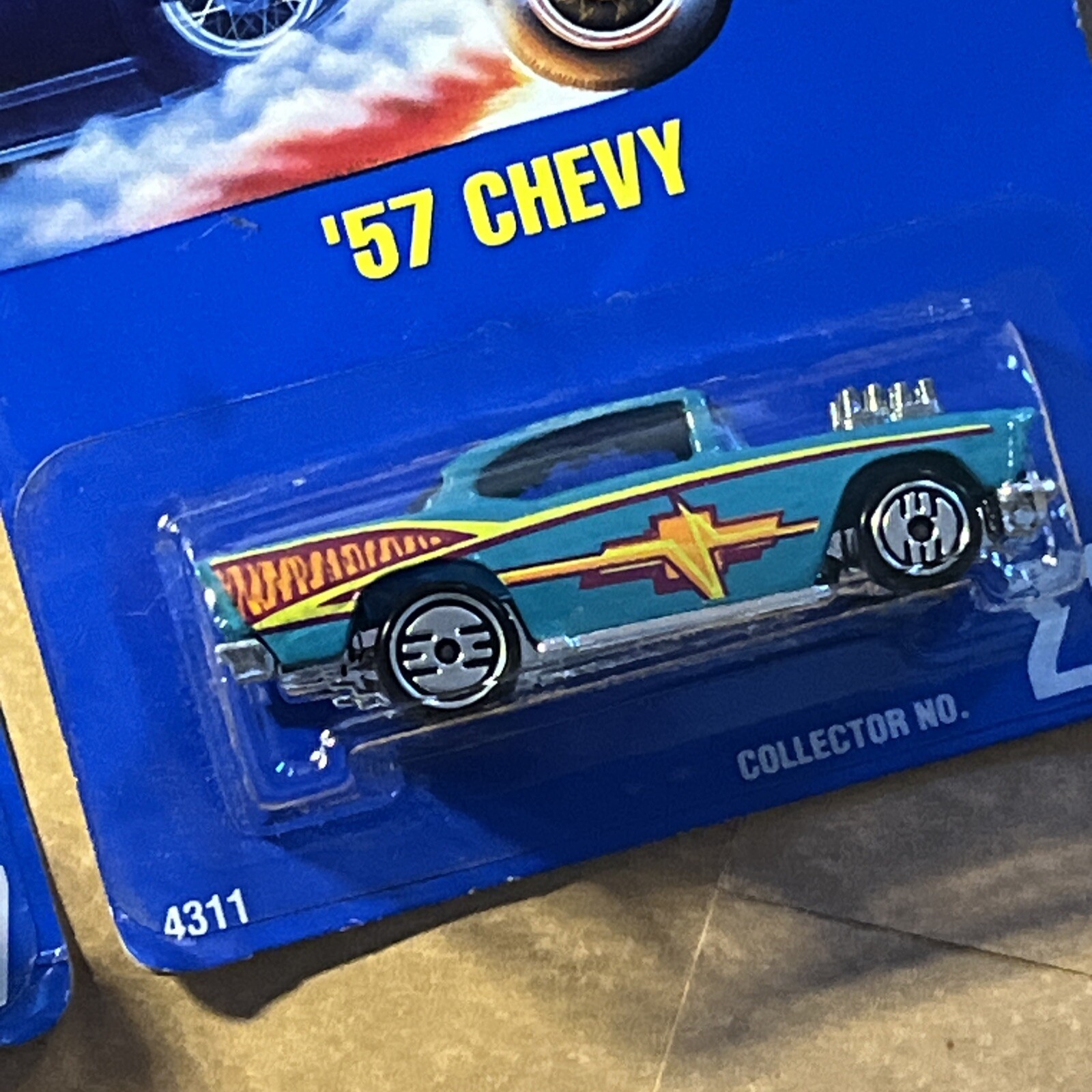 57 Chevy Toy Hot Wheel lot of 2 , 1957 Chevys. ￼ New, Unopened Package ￼B-105.