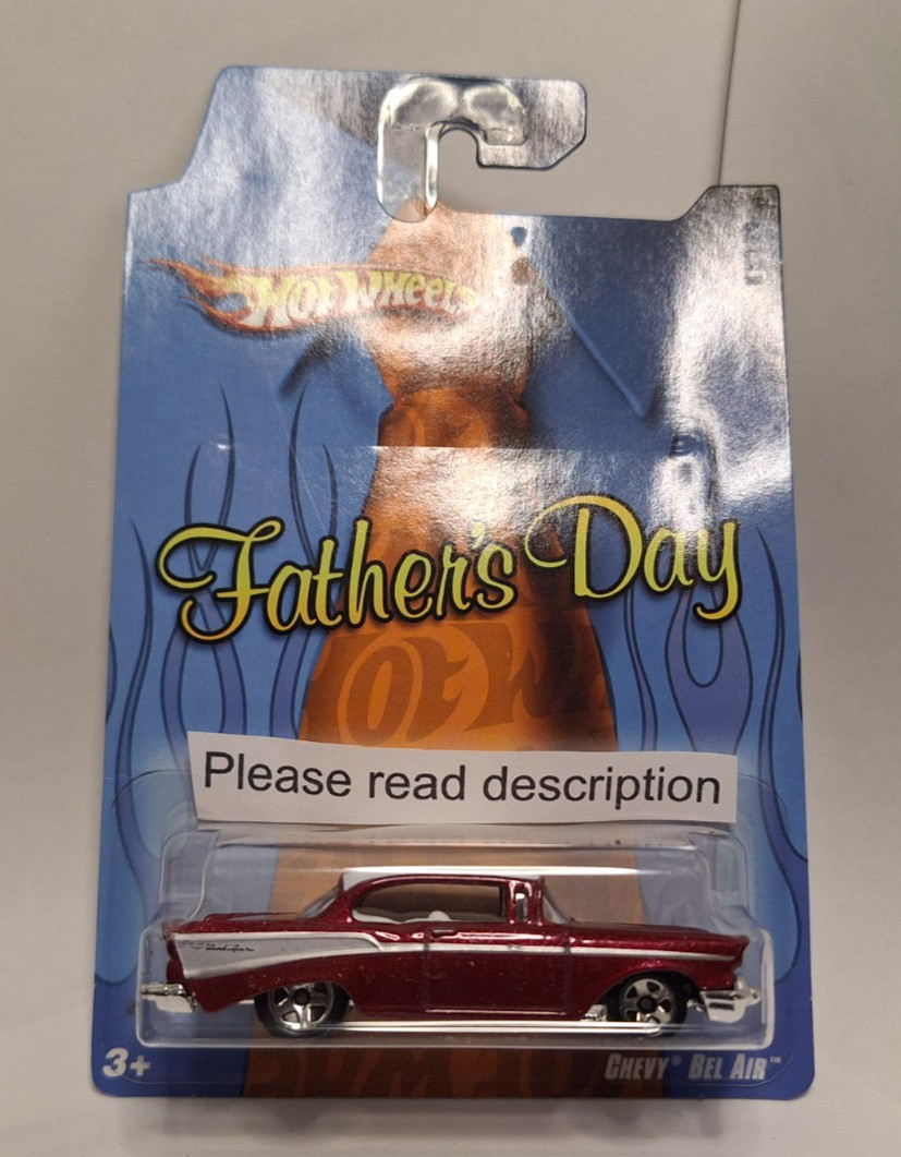 DAMAGED CARD Hot Wheels Father’s Day 1957 57 Chevy Bel Air Red LIMITED EDITION