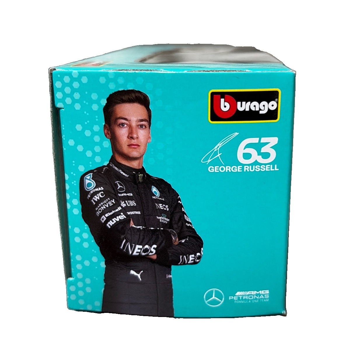 Burago 1:43 Petronas F1 Formula Mercedes AMG Lewis Hamilton and George Russell