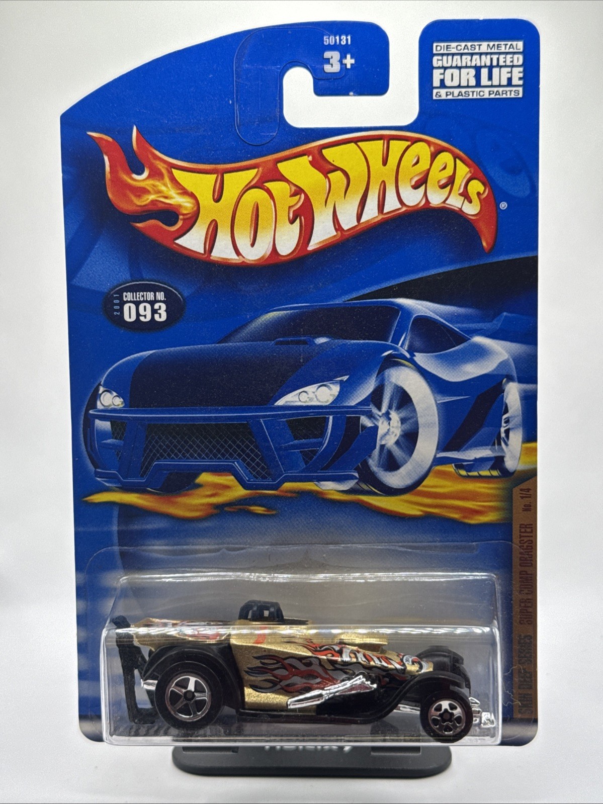 2001 Hot Wheels #93 Skin Deep Series 1/4 SUPER COMP DRAGSTER Gold w/5 Spoke Whls