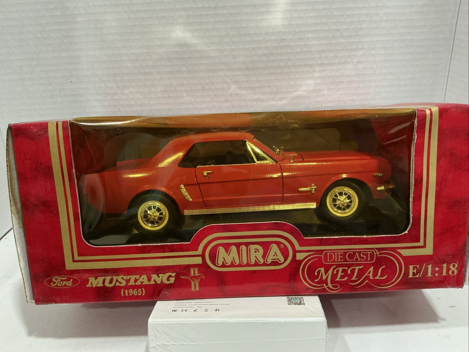 MIRA GOLDEN LINE 1965 Ford Mustang ~ Red Hard Top 1:18 Die Cast Car