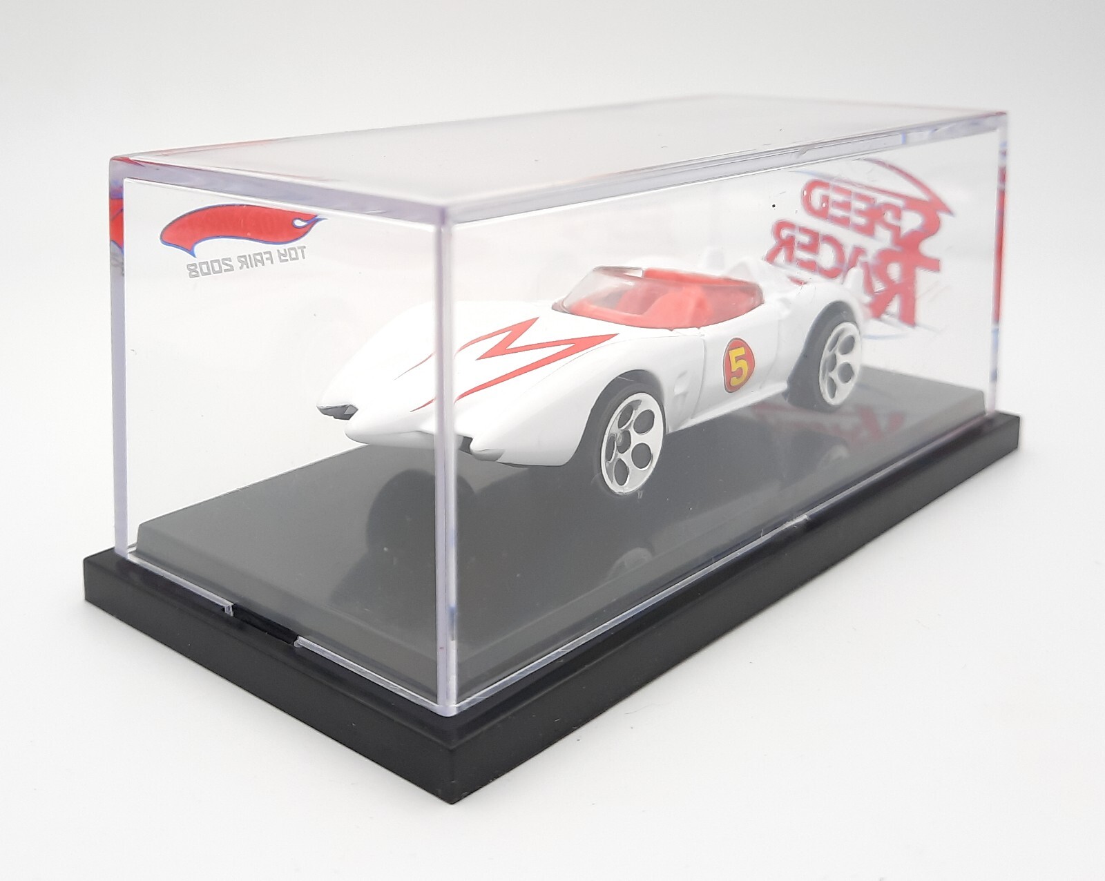 Hot Wheels Speed Racer Mach 5 white. 2008 Toy Fair model. crystal case