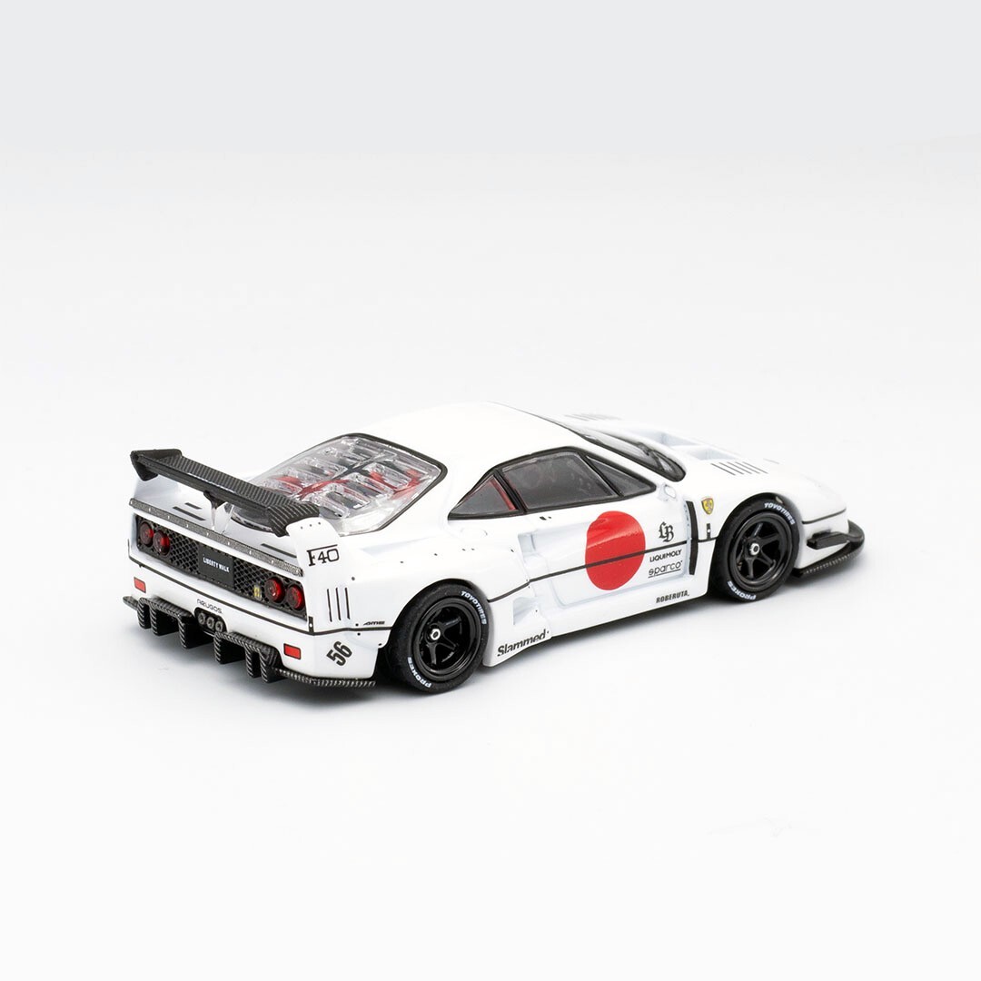 INNO64 1:64 LBWK LIBERTY WALK FERRARI F40 WHITE TOKYO AUTO SALON 2023