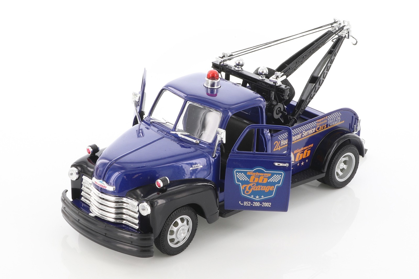 1953 Chevy Tow Truck, Blue – Welly 22086S/4D – 1/24 scale Diecast Model Toy Car