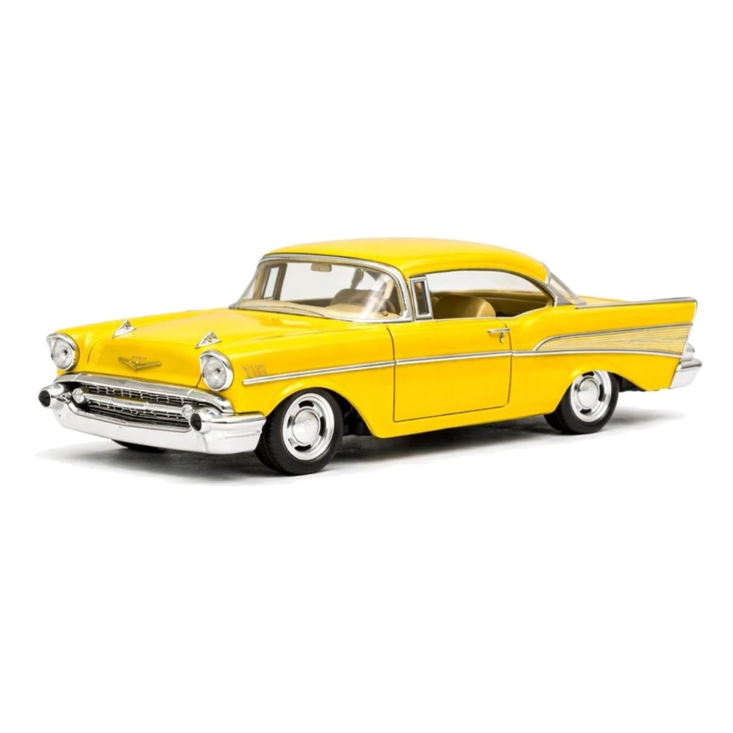 1957 Chevy Bel Air Coupe Die Cast Metal 1:40 Yellow