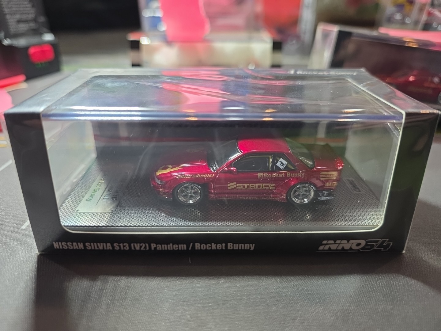 Nissan Silvia S13 Pandem Rocket Bunny V2 Red Metallic 1 64 Inno IN64S13V2RED