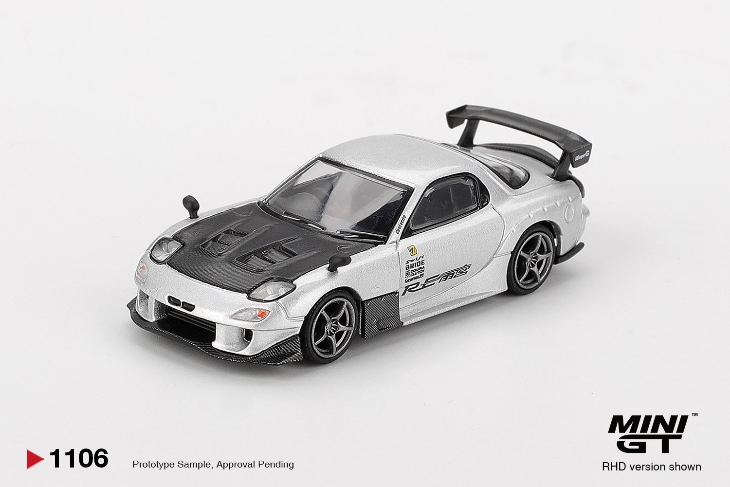 Mini GT 1:64 Mazda RX-7 RE-Amemiya Silver Metallic #1106